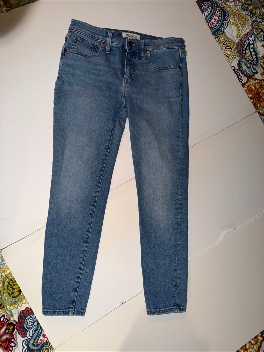 Madewell Light Blue Stretchy Skinny Jeans shorts Sz 27 Petite